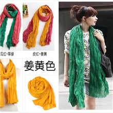 2013韩版春夏秋冬新款围巾褶皱纯色棉麻围脖丝巾批发超大尺寸