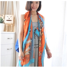 新款爆款长颈鹿印花围巾气质MM必备韩国围巾巴黎纱丝巾批发