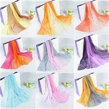 秋冬女新款丝巾女款渐变色雪纺围巾装饰披肩