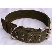绿色尼龙编制脖圈双排扣狗狗项圈颈圈狗圈大狗专用