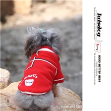 宠物衣服2011新款韩国LD红色简约线条装宠物服饰狗狗衣服