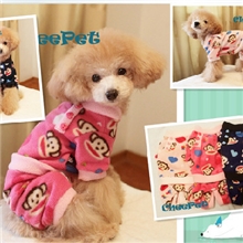 大嘴猴珊瑚绒保暖四腿裤睡衣3色入宠物衣服泰迪狗狗服装