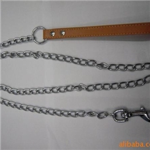 宠物用品厂家直销批发兼零售供应PU执手马铁钩宠物铁链