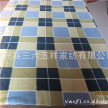 双面绒毛毯/格子印花毛毯/双刷拉绒毯/圆网印花双面绒