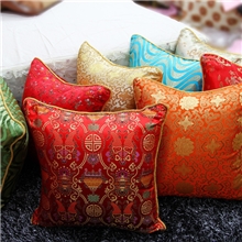 金富鸟家纺色织织锦缎60*60cm富贵大靠垫套腰垫套抱枕套特价
