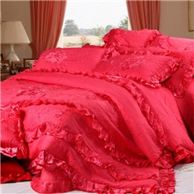 金富鸟家纺床上用品婚庆九件套全棉纯棉大提花绣花多件套