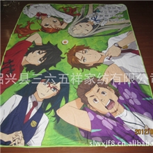 卡通花型毛毯/转移印花双面绒毯/出口日本毯子