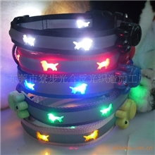 CE环保供应LED发光尼龙宠物项圈狗链圈