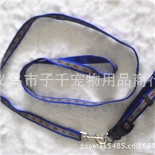 厂家直销特价宠物用品批发1.5公分反光牵引带项圈套装牵引绳