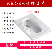 纯进口品牌OEM加工厂前排水蹲便器前落水蹲便厂价批发203