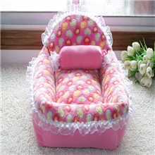 厂家直销可全拆洗彩心蕾丝公主床狗窝宠物用品送枕头