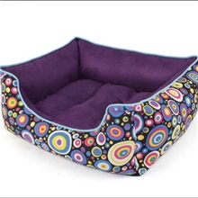 可全拆洗宠物窝狗窝猫窝可脱卸紫色幻彩方形窝泰迪狗窝批发