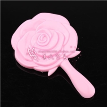 233安娜苏-立体蔷薇花手柄梳妆镜手持化妆镜便携式镜子4色课选