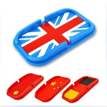 环保型乳胶pvc中英德国旗防滑垫手机导航支架车用pu防滑垫