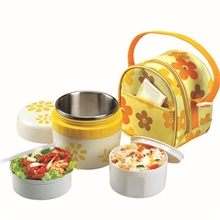 振兴BP577透花迷你保温饭盒/600ml花朵儿童便当盒/高档不锈钢内胆