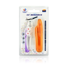 360&deg;滚轮牙刷柔软细毛清洁舌苔洁齿护龈折叠便携式旅行套装