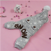 宠物狗棉衣QIQIPET宠物秋冬服装印雪花带帽四脚宠物棉服844