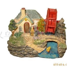 供应厂家直销内外贸畅销房子水车水族工艺品