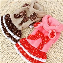 PETCO带帽蝴蝶结裙狗狗小熊帽裙子宠物冬裙狗狗衣服批发