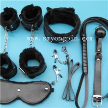 1120黑色毛绒七件套加厚款,情趣玩具出口装，成人用品