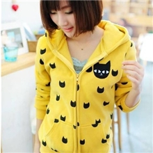 2013秋冬甜美少女装高中学生拉链开衫连帽宽松卫衣女外套