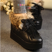 2013秋冬新款韩版百搭流苏厚底松糕淑女单靴甜美裸靴女靴