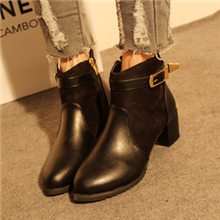 13秋冬新款欧美女鞋厚底金属扣裸靴粗跟马丁靴踝靴子女短靴批发