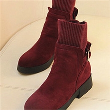 毛线口磨砂皮裸靴子女春秋平底短靴内增高女鞋韩版13新款特价批发