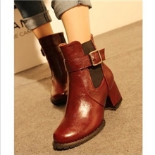 2013秋冬新款欧美皮带扣英伦复古中跟粗跟短靴马丁靴女靴特价批发