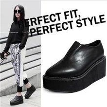 2013欧美新款英伦复古尖头厚底人气松糕单鞋坡跟女单鞋批发特价