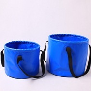 10L野营垂钓汽车旅行超轻便携耐磨双面PVC夹网布可折叠水桶