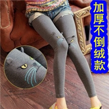 小猫头打底裤加厚加绒秋冬新款保暖裤九分小脚裤子女裤