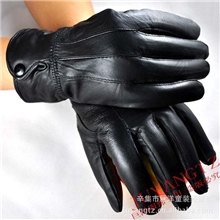 JHG110纽扣新款女款成年真皮羊皮拼皮拼接手套款式混发直销批发