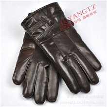 JHG211棕色男款羊皮拼皮大棉紧口真皮手套新款批发销售成人手套