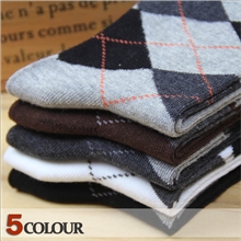 袜子全棉经典热卖菱形男袜全棉袜菱格男袜子商务男袜