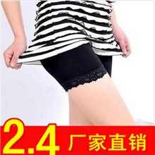 全网最低冰丝三分裤安全裤防走裤光蕾丝莫代尔七分打底裤批发