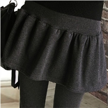 秋冬新款韩版大摆连体裤百褶裙子义乌时尚假2件套打底裤裙批发