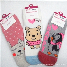 袜子批发韩国可爱直板卡通船袜全棉女袜卡通袜