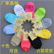 诸暨厂家袜子批发春秋冬袜子便宜袜圆点女袜糖果色中筒袜淘宝赠品