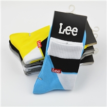 秋冬袜子批发城纯棉袜子外贸品牌LEE中筒男袜运动袜诸暨袜子直销