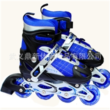 工厂销直排溜冰鞋批发儿童轮滑鞋特价旱冰鞋/成人单闪PVC米高