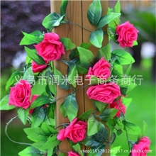 仿真玫瑰花藤韩式玫瑰花藤田园花藤绢花批发仿真假花装饰