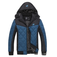 秋冬男装时尚拼色立领加帽保暧休闲外贸棉衣批发淘宝一件代发