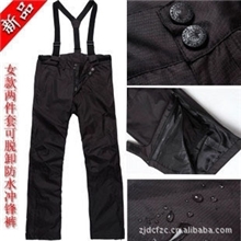 批发供应防风防水保暖可拆卸抓绒/背带正品女冲锋裤女运动裤