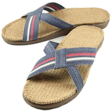 正品金硕拖鞋新款牛仔色7112男士套脚拖鞋交叉防滑亚麻拖鞋