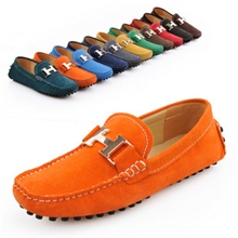 hH扣真牛皮豆豆男女鞋经典蝴蝶结情侣纯牛皮款豆豆鞋驾车鞋船鞋