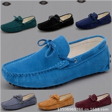 男款豆豆鞋磨砂真皮驾车鞋帆船情侣懒人绑带豆豆鞋套脚开车鞋男式