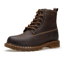 topland/天坡伦头层牛皮马丁靴冬季牛筋底保暖靴加厚保暖女靴