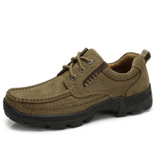 工厂直销秋冬駱駝磨砂皮低帮鞋户外休闲鞋真皮男鞋厚底商务男士鞋