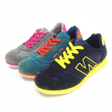 秋冬新款洗旧牛仔布韩版N字母时尚糖果色拼色休闲帆布运动女单鞋